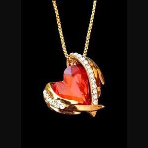 Bostanten 18k Rose Gold Plated Angel Heart Pendant Necklace 20"